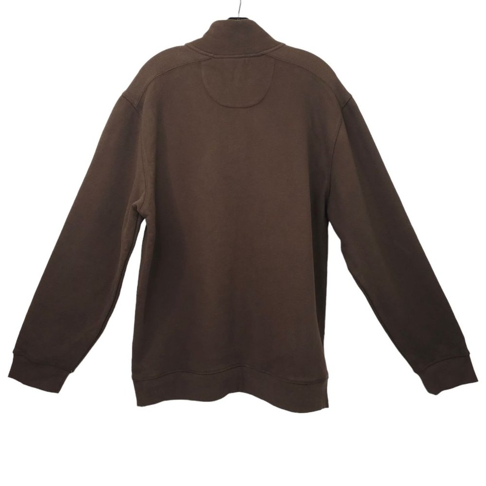 Izod Quarter Zip Sueded Fleece Pullover Sweater Sweatshirt Mens XL Brown NEW - Picture 2 of 15